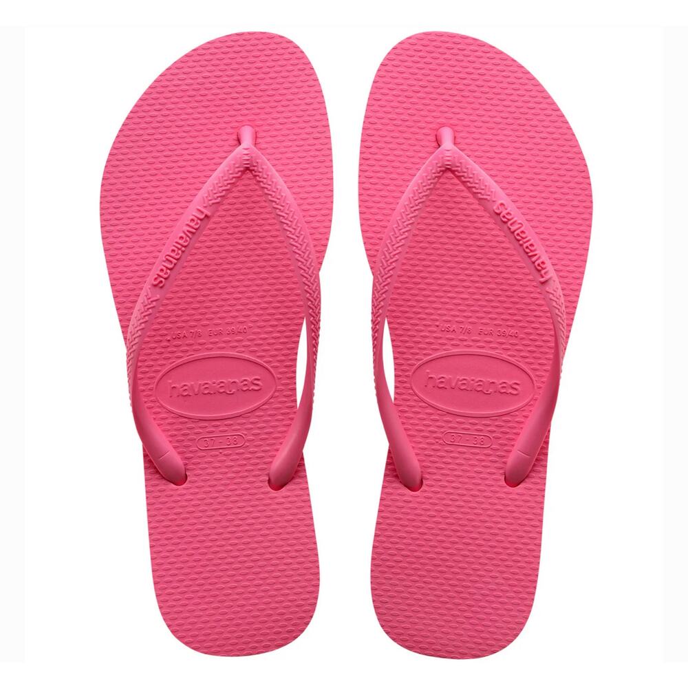 NEW Havaianas 11 12 41 42 Slim Flip Flop Sandal Hot Cyber Pink Rubber Thong Pool